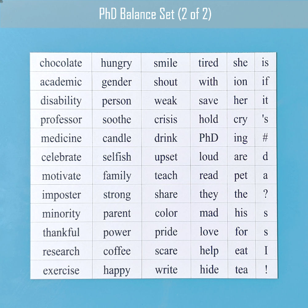 PhD balance magnet set 2 by Genius Lab Gear, gift for scientists