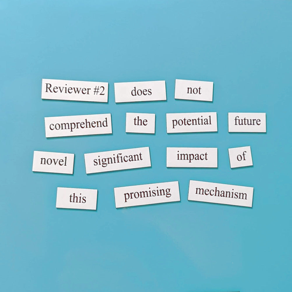 Genius Lab Gear's Reviewer #2 academic word magnets, gift for scientists