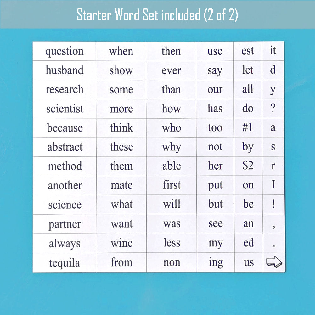 Starter word magnet set 2 by Genius Lab Gear, gift for scientists