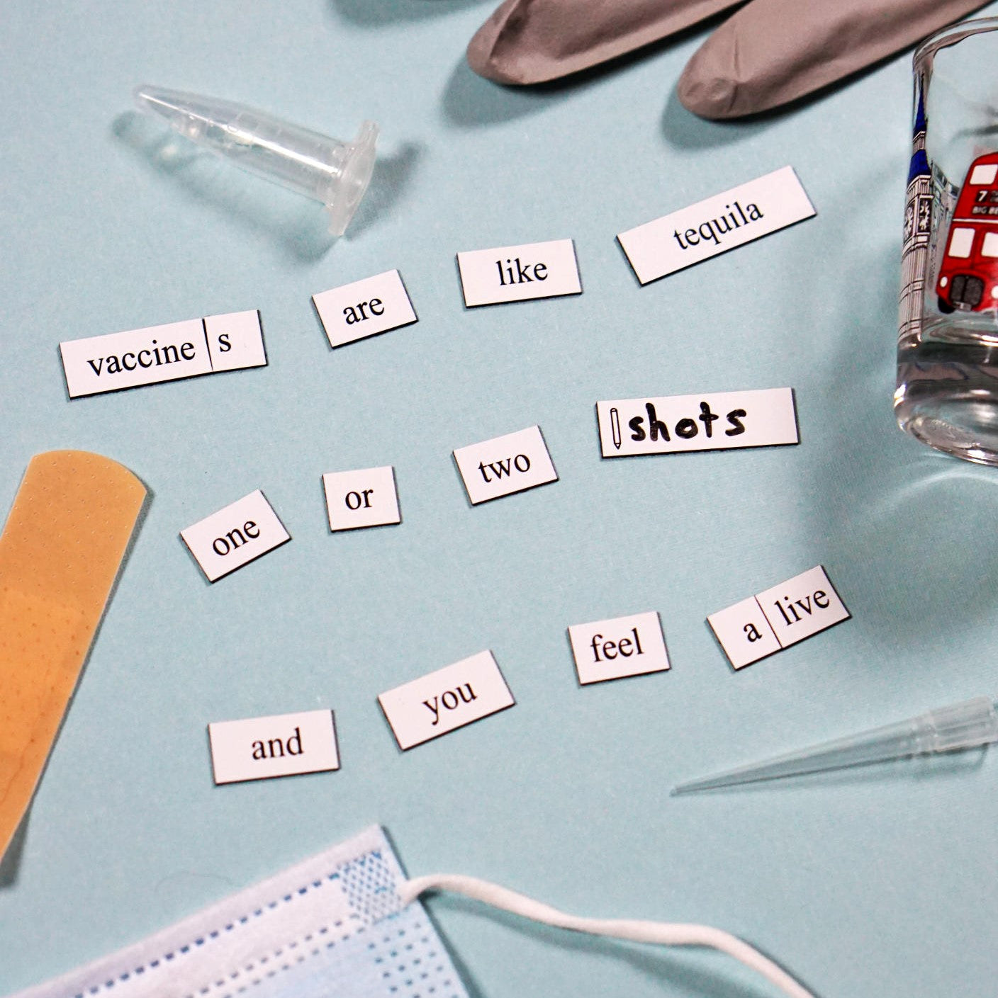STEM word magnets on whiteboard showing black magnetic tiles, science word poetry for academics, gift for scientists