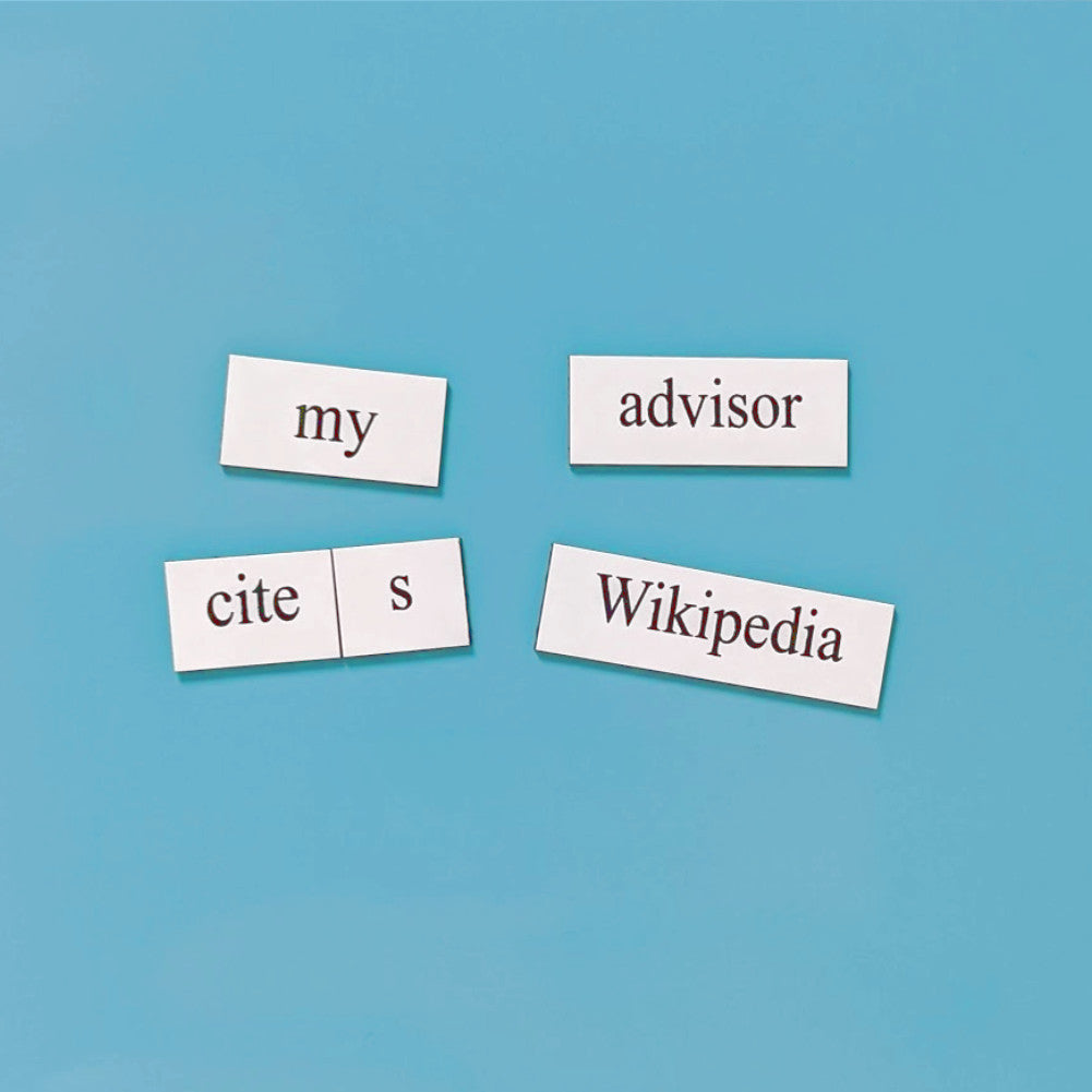 Academia magnetic poetry tiles featuring peer review and publication humor, gift for scientists