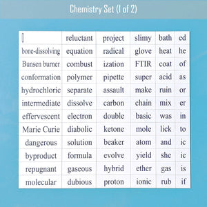inorganic chemistry word magnet set