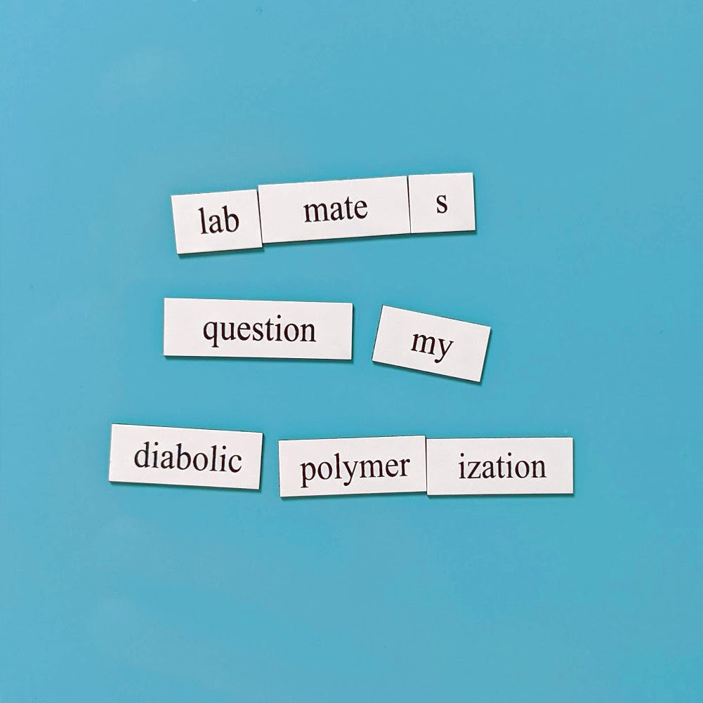Genius Lab Gear's chemistry magnetic poetry, gift for scientists