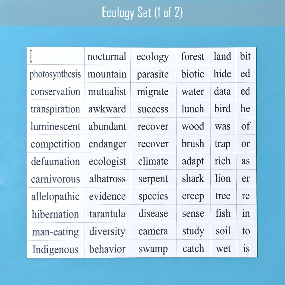 Genius Lab Gear's ecology word magnet set 1, gift for scientists