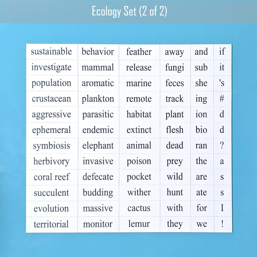 Genius Lab Gear's ecology word magnet set 2