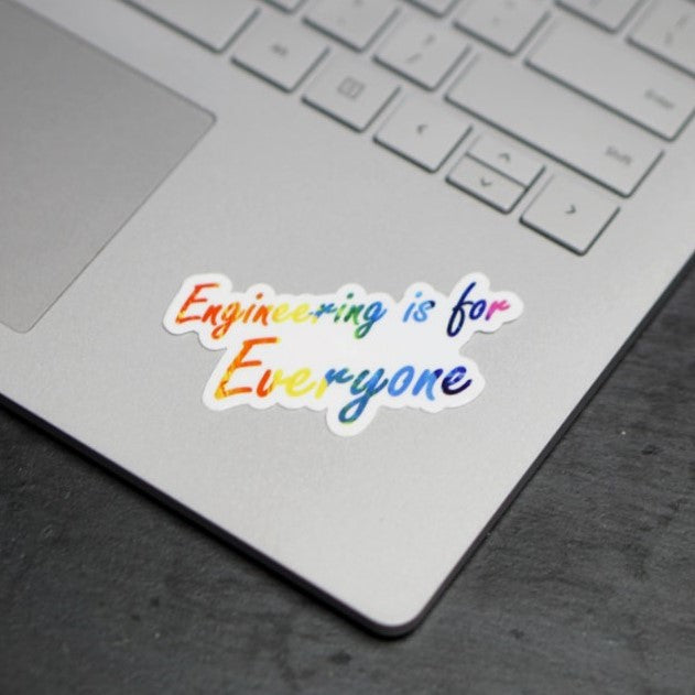 Genius Lab Gear's engineering is for everyone notebook rainbow sticker 