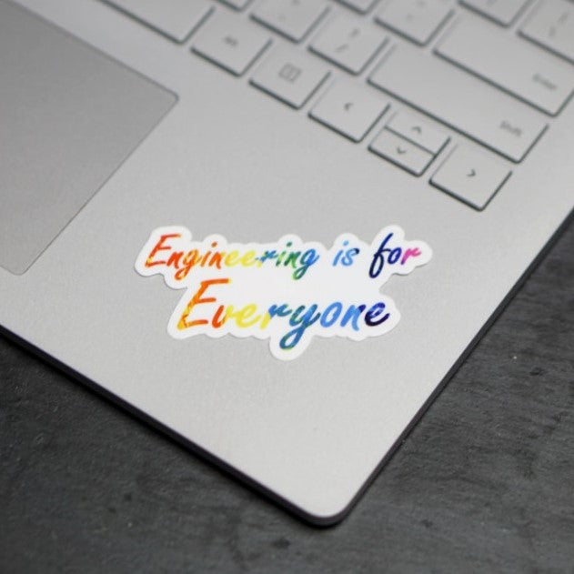 GLG - engineering is for everyone notebook rainbow sticker 