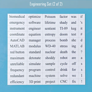 engineering word magnet set