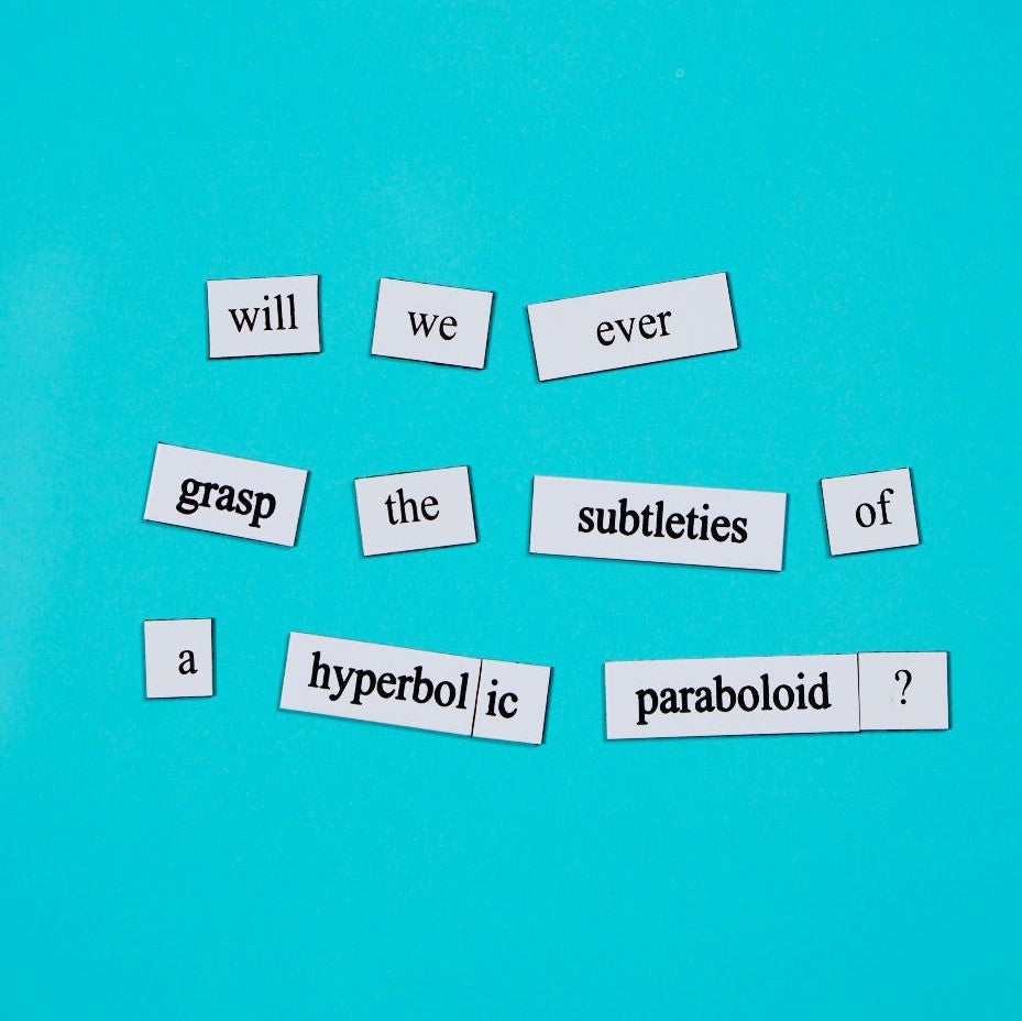 Hyperbolic math word magnets
