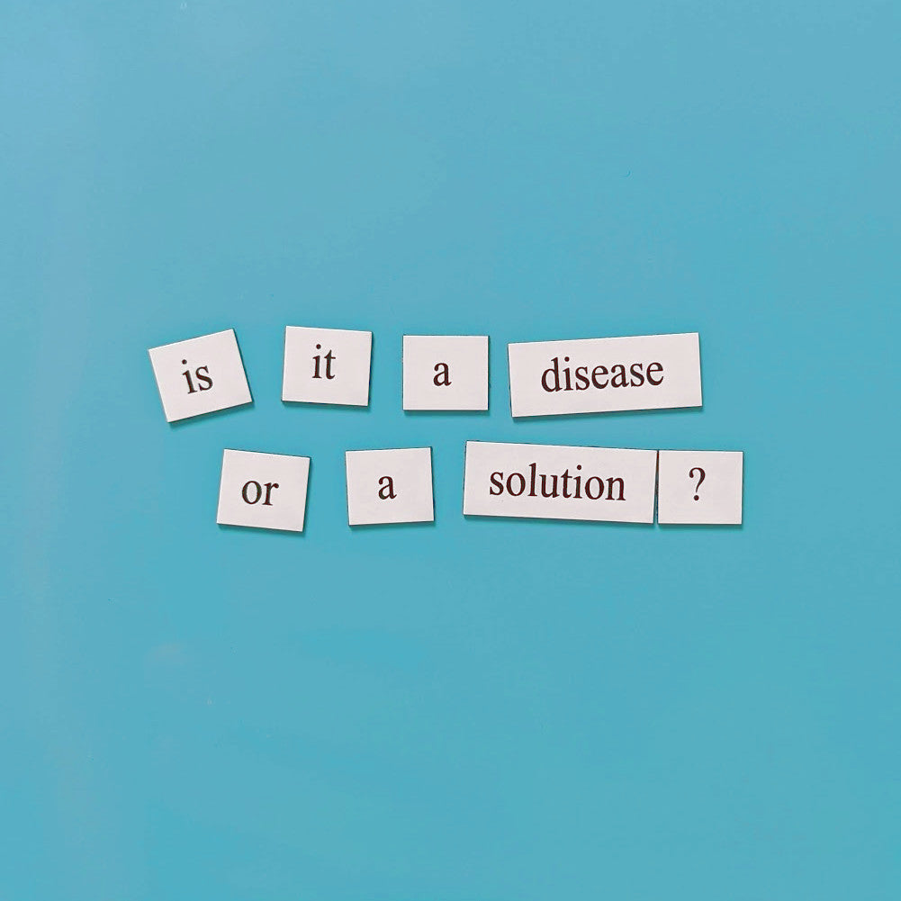 Microbiology magnetic poetry tiles arranged on whiteboard in lab or office, gift for scientists