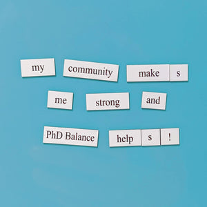 PhD Balance Word Magnets fundraiser