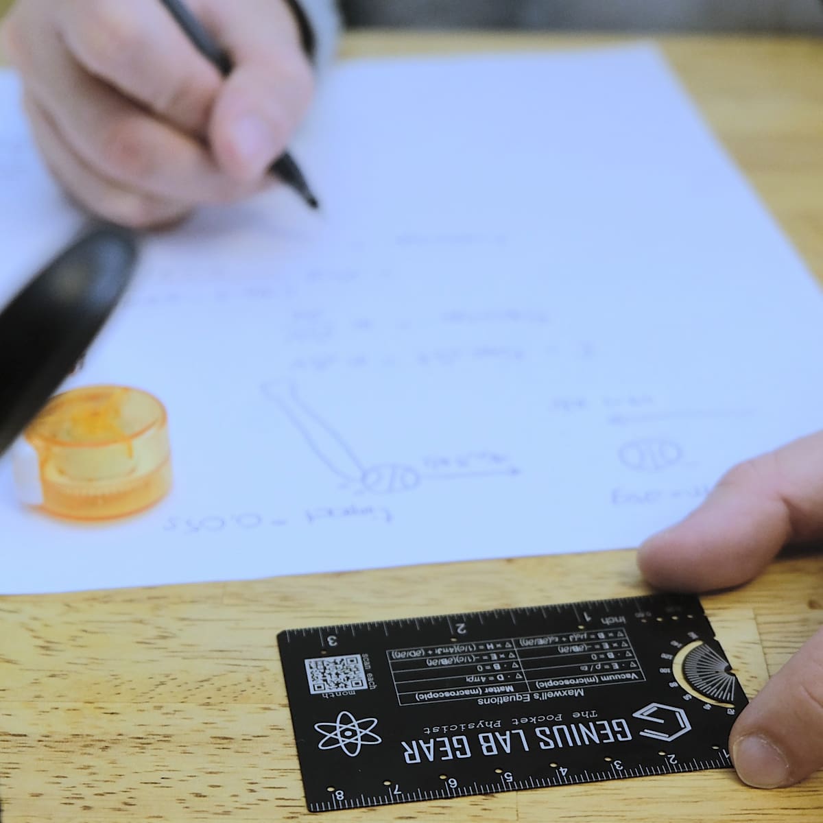 Pocket tool with physicist constant values and important formulas pocket ruler, gift for scientists