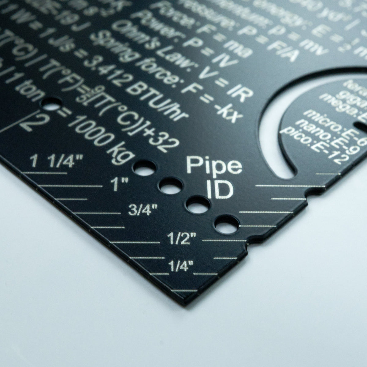 Pocket Engineer with ruler pipe tube inner diameter measurement tool