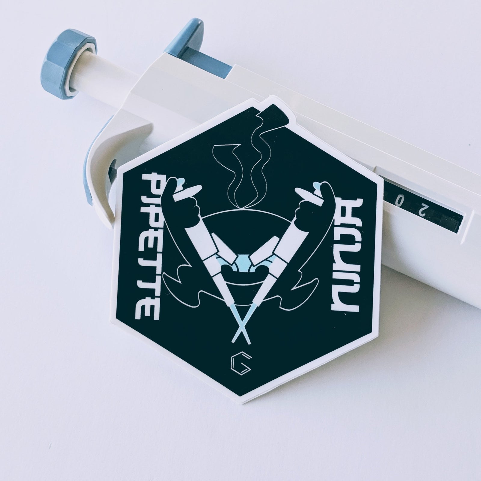 Genius Lab Gear's pipette chemistry sticker, gift for scientists