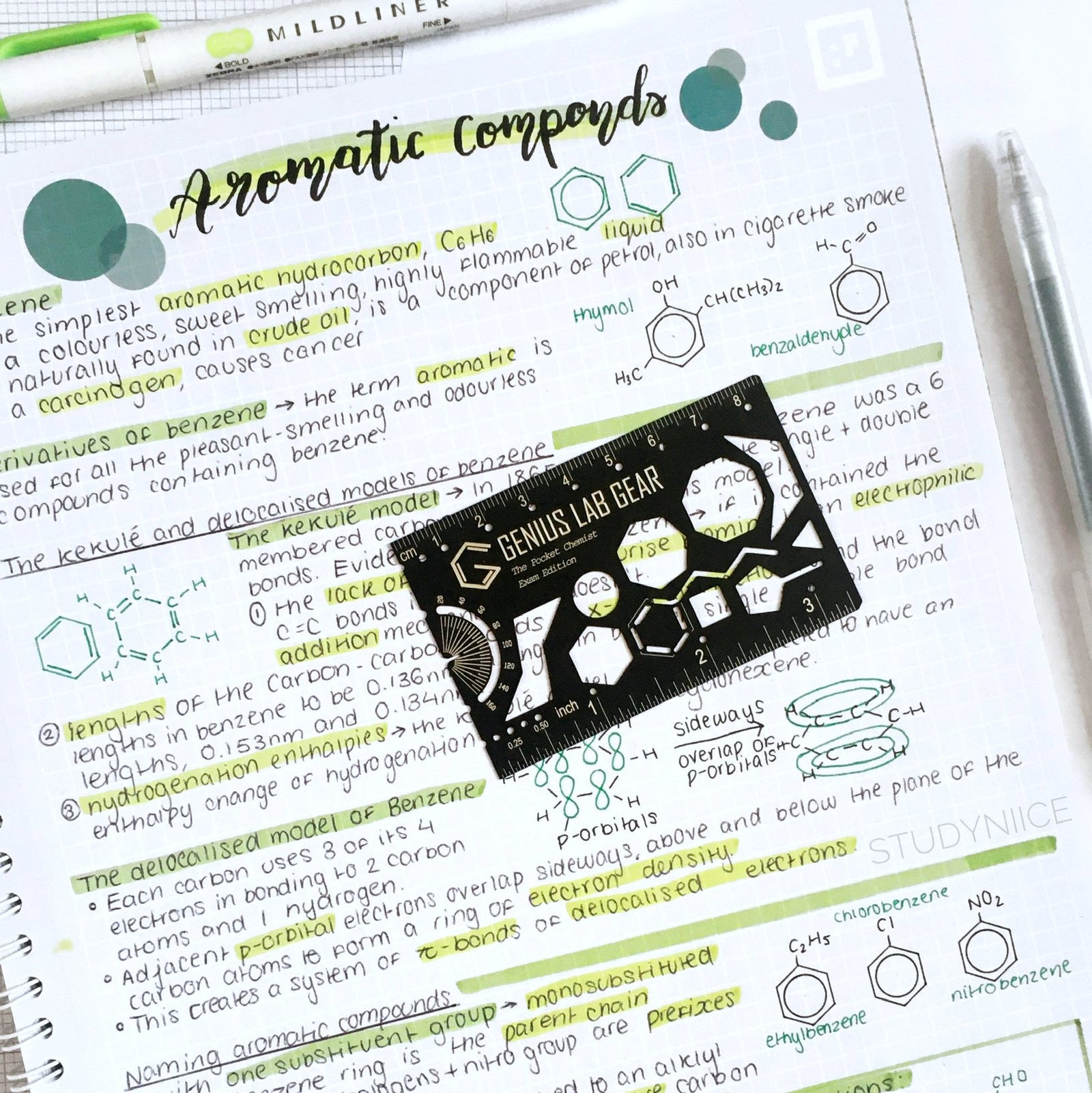 Genius Lab Gear's Pocket Chemist Exam Edition hexagon stencil, gift for scientists