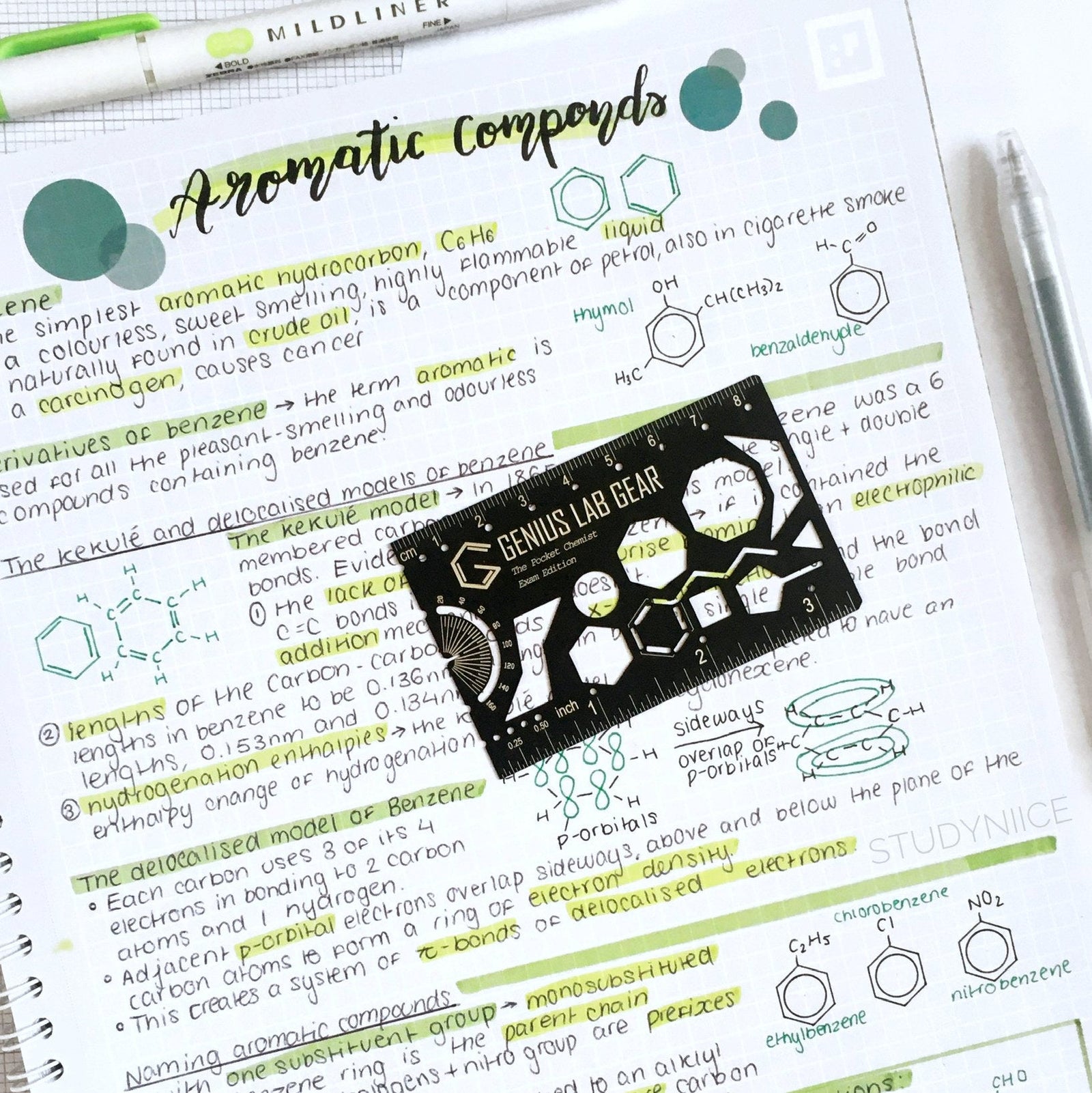 Genius Lab Gear's Pocket Chemist Exam Edition hexagon stencil, gift for scientists
