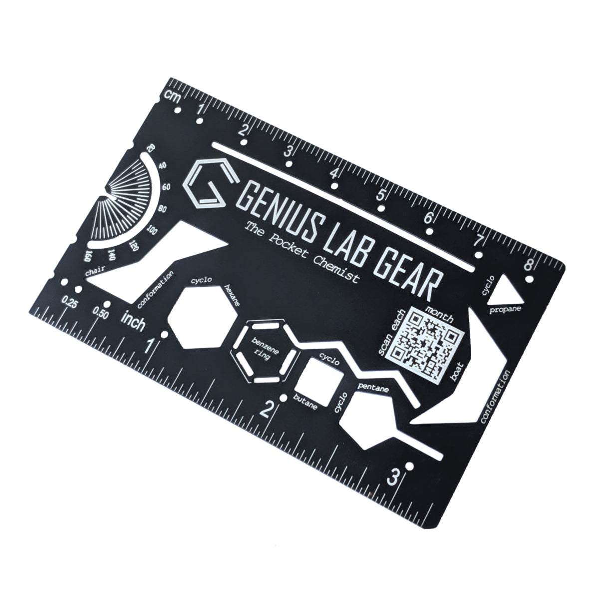 Genius Lab Gear's Pocket Chemist with organic chemistry drawing template molecule ruler for ochem, gift for scientists