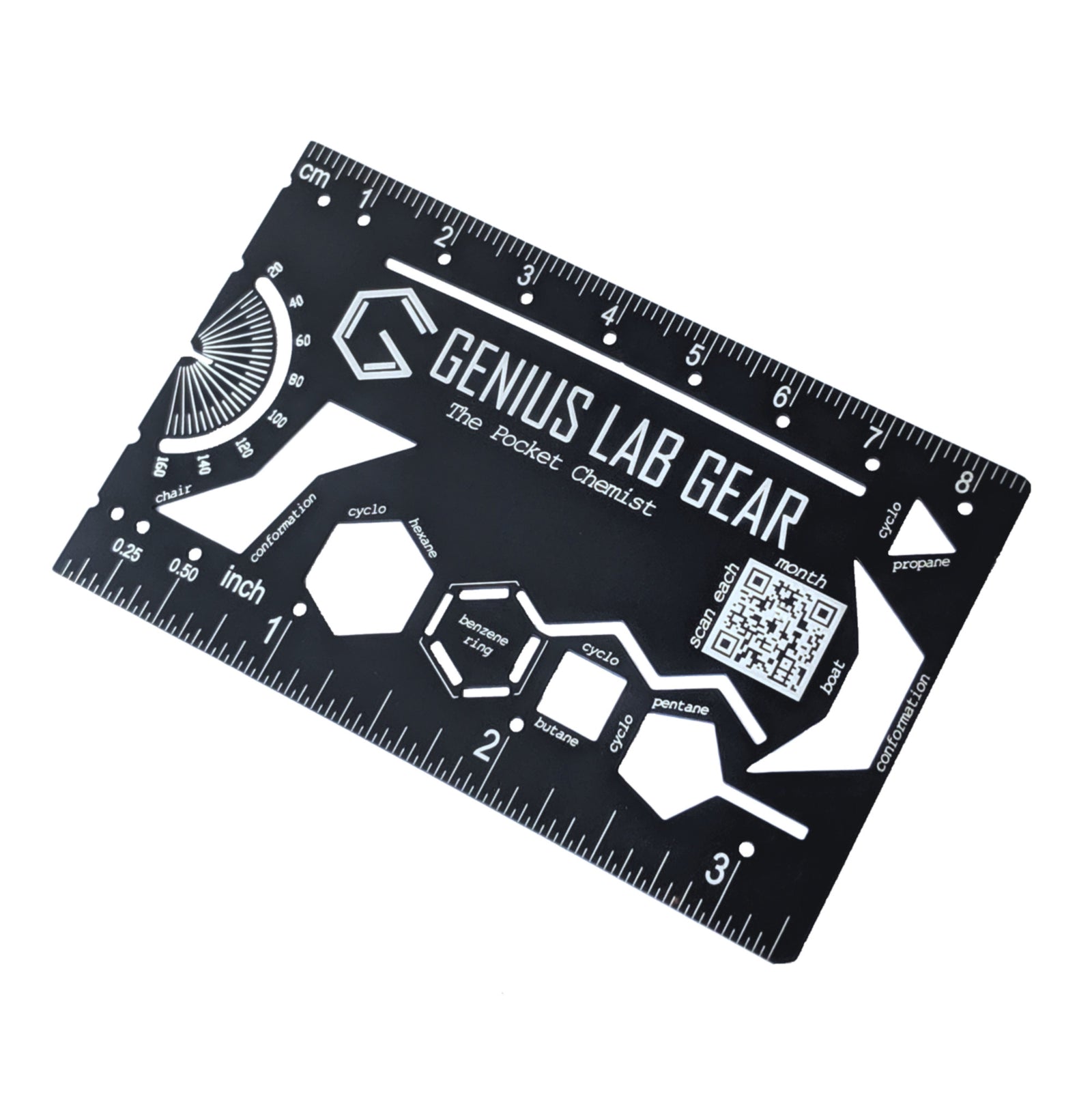 Genius Lab Gear's Pocket Chemist with organic chemistry drawing template molecule ruler for ochem, gift for scientists