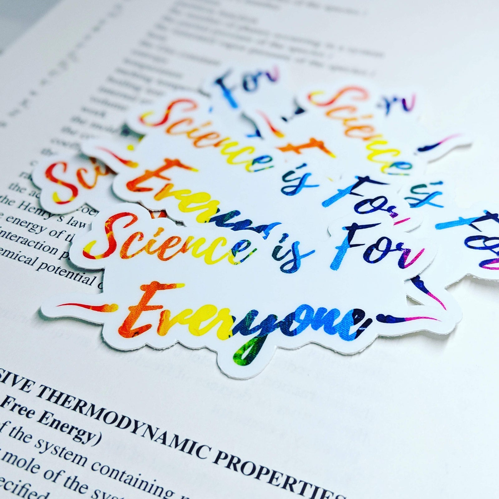 Science is for everyone rainbow laptop sticker