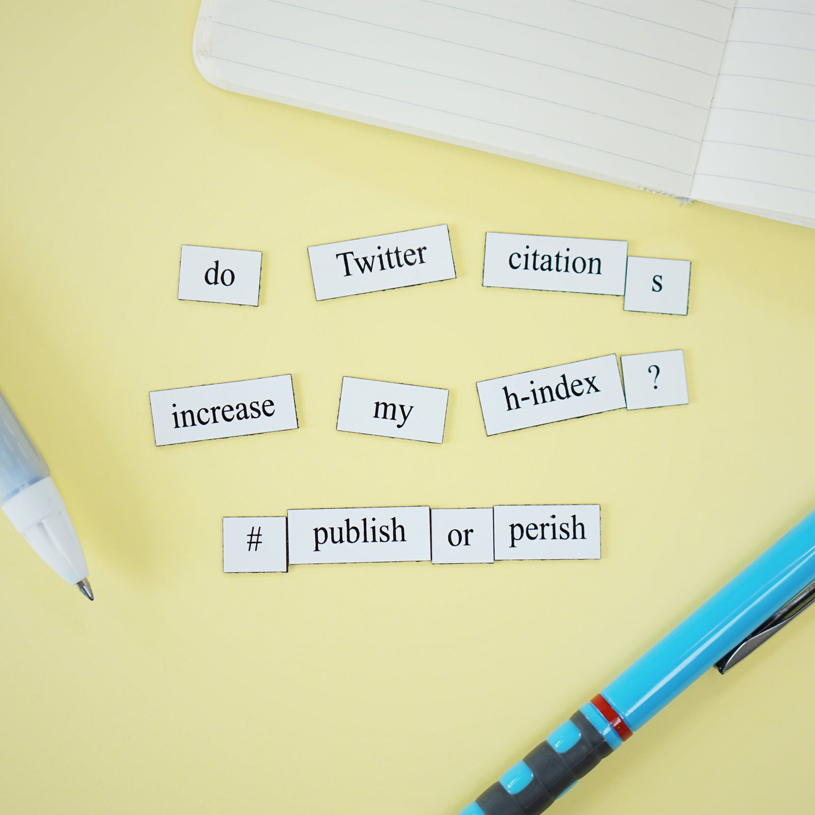 Twitter citations word magnets, gift for scientists